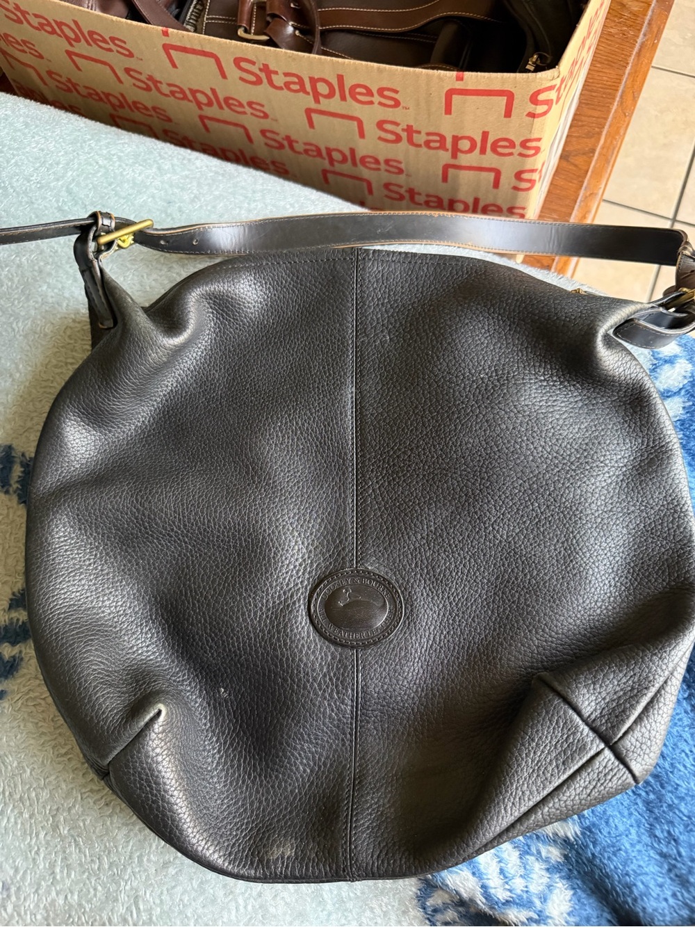Dooney & Bourke Black Pebbled Leather Shoulder Hobo